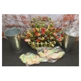 An Enameled Iron Wall Basket