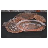 4 Piece Vintage Pink Depression Glass