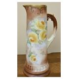 A Bavarian Hand-Painted Porcelain Pitcher