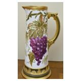 A Beleek Hand-Painted Porcelain Pitcher