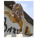 A Pair of Architechtual Cast Metal Lions