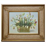 A Contemporary Oil Painting of Tulips