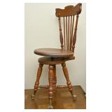 A Victorian Oak Organ Stool