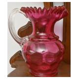A Cranberry Glass Pitcher