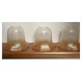 A Set of 3 Satin Glass Lamp Shades