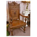 A Very Fine Carved Walnut Throne Chair