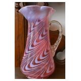 A Fenton Cranberry Swirl Pitcher