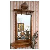 A Victorian Walnut Dresser Mirror