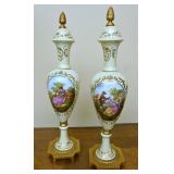 Pair of Fresnch style porelain garniture