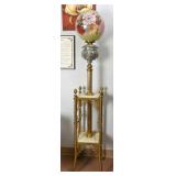 A Victorian Brass and Onyx Piano Lamp