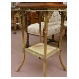 A Victorian Brass and Onyx Plant Stand