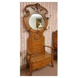 A Victorian Oak Hall Seat