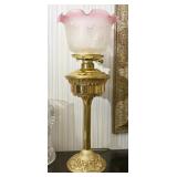 A Victorian Brass Oil Lamp