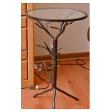 A Metal and Glass Side Table