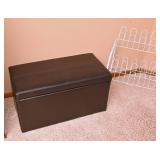 2 Upholstered Storage Hassock And Shoe Rack
