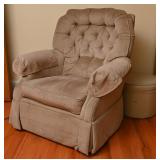 Medium-Sized Upholstered Swivel Glider Chair And V