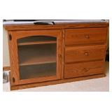 Oak TV Stereo Stand