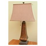 A Table Lamp with Fabric Shade