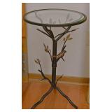 A Metal and Glass Side Table