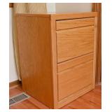 A Light Oak 2-Drawer File Cabinet