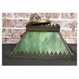Slag Glass Hanging Light Fixture