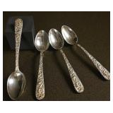 4 Kirk & Son Sterling Tea Spoons