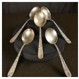 5 Kirk & Son Sterling Soup Spoons