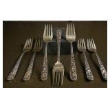 7 Kirk & Son Sterling Salad Forks