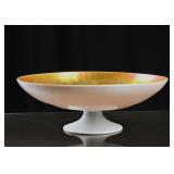 Stueben Gold Aurene Iridesent Low Pedestal Bowl