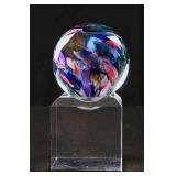 Studio Art Glass Paperweights with Stand