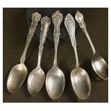 5 Sterling Tea Spoons