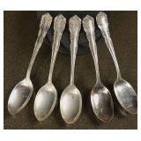 5 Sterling Tea Spoons
