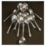 12 Gorham Sterling Cream Soup Spoons