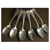 6 Sterling Tea Spoons