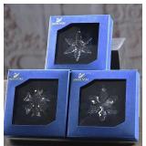 Set of Three Swarovski Christmas Ornament