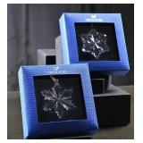 Set of Two Swarovski Christmas Ornament