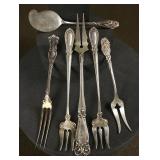10 Enameled Sterling Forks