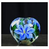 Handcrafted Art  Floral Paperweight