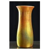 Lundberg Handblown Gold Iridescent Art Glass Vase