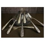 8 Kirk & Son Sterling Luncheon Forks