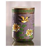 Cloisonne Enameled Cylinder Box with Lid