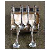 Vintage Set of Six Sterling Silver Salt Spoons