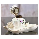 Hand-painted Porcelain Inkwell