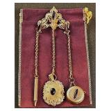 Ornate Gold Multi-Piece Chatelaine Brooch