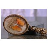 Miniature Beveled Mirror with Preserved Butterfly