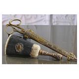 Antique Metal Scissors with Clothing Brush