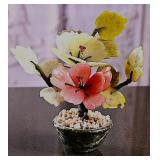 Vintage Chinese Gemstone Flower Bonsai Tree