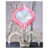 Victorian Style Opalescent Art Glass Epergne Cente