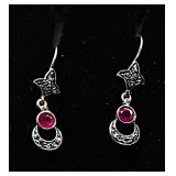 1.25ct Natural Ruby Diamond 18K Gold Earrings