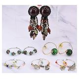 Set of Six Pairs of Beaded Earrings